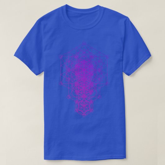 Afmetingen van de gesacrode geometrievloer t-shirt (Design voorkant)