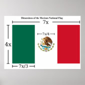 Afmetingen van de nationale vlag van Mexico Poster (Voorkant)
