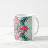 Afmetingen van de vierhoekige rozen bloemopstellin koffiemok (Voorkant rechts)