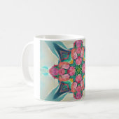 Afmetingen van de vierhoekige rozen bloemopstellin koffiemok (Voorkant links)