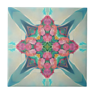 Afmetingen van de vierhoekige rozen bloemopstellin tegeltje