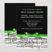 Afmetingen zwart en groen muziekconcert kaart (Voorkant / Achterkant)