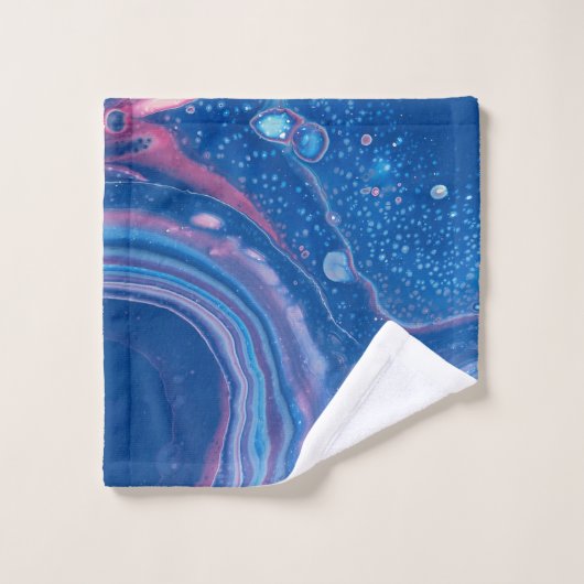 Afname blauw en roze marmer bad handdoek (Wasdoekje)