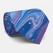 Afname blauw en roze marmer stropdas (Opgerold)