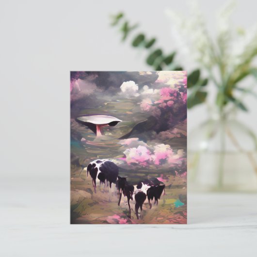 Afname van UFO-Koe Briefkaart (Staand voorkant)