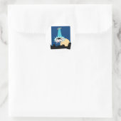 Afname van UFO-Koe Ronde Sticker (Tas)