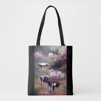 Afname van UFO-Koe Tote Bag