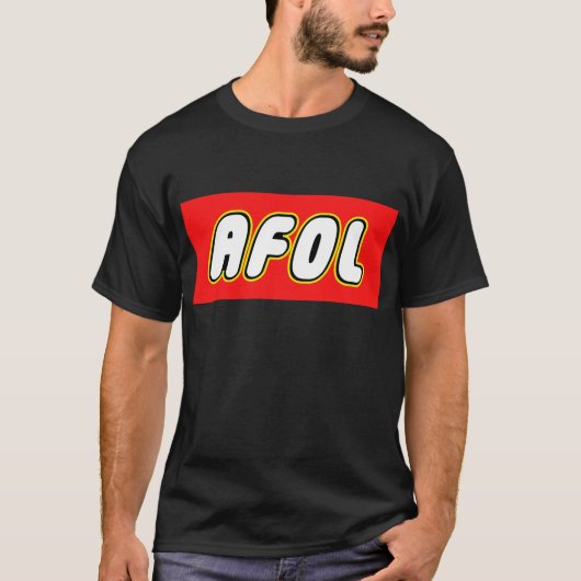 AFOL, rode achtergrond T-shirt (Voorkant)