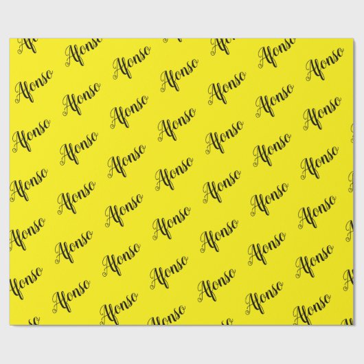 Afonso Yellow Wrapping Paper Cadeaupapier (Vlak)
