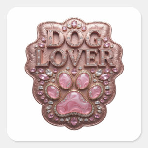 Afpelbare Gouden HOND MINNAAR Vierkante Sticker