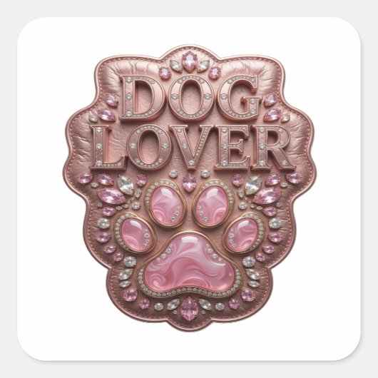 Afpelbare Gouden HOND MINNAAR Vierkante Sticker (Voorkant)