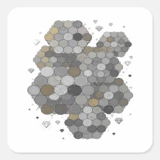 Afpelbare Grijze Abstracte Cadeausticker Vierkante Sticker (Voorkant)