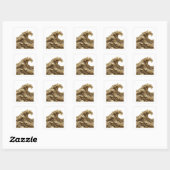 Afpelbare zilveren abstracte vierkante sticker (Vel)