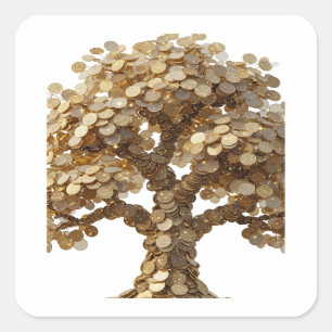 Afpelbare Zilveren GELD BOOM Sticker Ontwerp