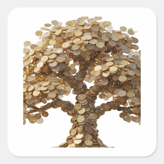 Afpelbare Zilveren GELD BOOM Sticker Ontwerp (Voorkant)