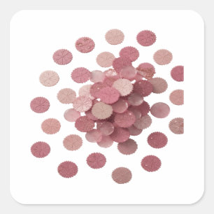 Afpelbare Zilveren ROZE BLADEREN Sticker Grafisch