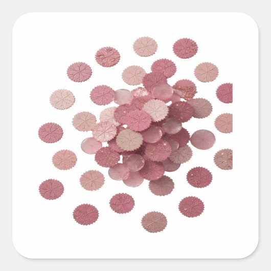 Afpelbare Zilveren ROZE BLADEREN Sticker Grafisch (Voorkant)