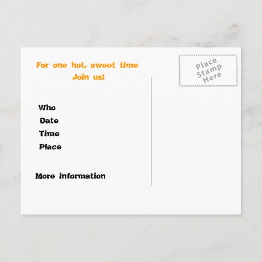 afpersing uitnodiging briefkaart (Achterkant)