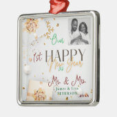 Afr. Amer. Ons eerste gelukkige nieuwjaar als de h Metalen Ornament (Links)