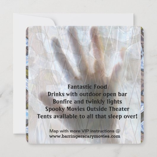 Afraid Doll Scary Movie Night Party - Uitnodiging (Achterkant)