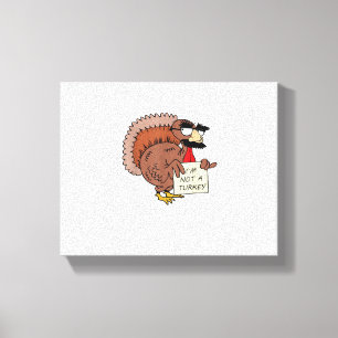 Afraid Turkey Disguise Joke Humor Funny Thanksgivi Canvas Afdruk