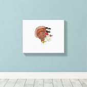 Afraid Turkey Disguise Joke Humor Funny Thanksgivi Canvas Afdruk (Insitu (Houten vloer))
