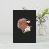 Afraid Turkey Disguise Joke Humor Funny Thanksgivi Kaart (Staand voorkant)