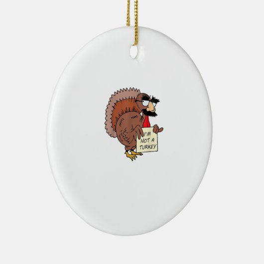 Afraid Turkey Disguise Joke Humor Funny Thanksgivi Keramisch Ornament (Rechts)
