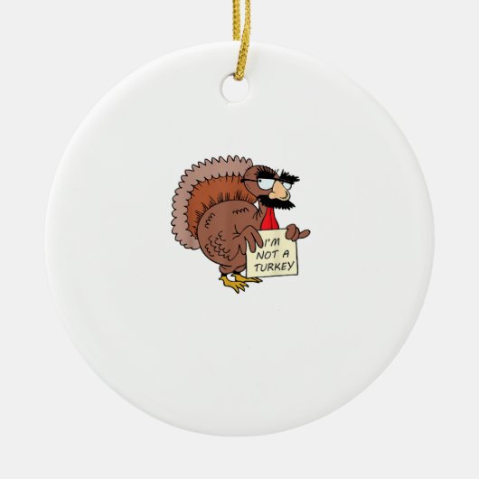 Afraid Turkey Disguise Joke Humor Funny Thanksgivi Keramisch Ornament (Voorkant)