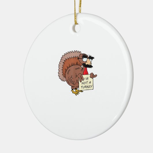Afraid Turkey Disguise Joke Humor Funny Thanksgivi Keramisch Ornament (Links)