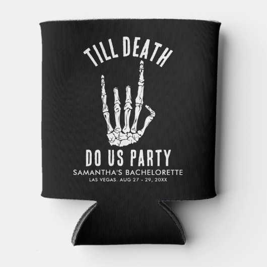 Afrekeningsweekend tot de dood ons scheidt aangepa blikjeskoeler (Voorkant)