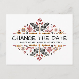 Afriana   Ankara Kente Wedding wijziging plannen Aankondigingskaart