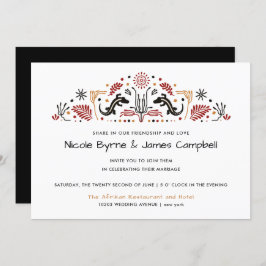 Afriana | Modern Ankara Kente Lizard Wedding Kaart