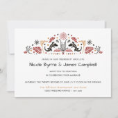 Afriana | Modern Ankara Kente Lizard Wedding Kaart (Voorkant)