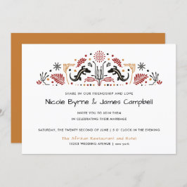 Afriana | Modern Ankara Kente Lizard Wedding Kaart