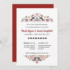 Afriana | Modern Ankara Kente Rehearsal Dinner Kaart