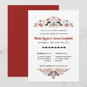 Afriana Modern Ankara Kente Rehearsal Dinner Kaart