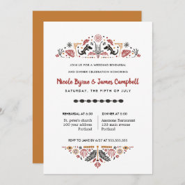 Afriana | Modern Ankara Kente Rehearsal Dinner Kaart