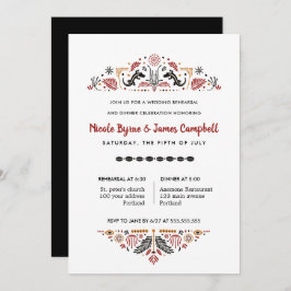 Afriana | Modern Ankara Kente Rehearsal Dinner Kaart