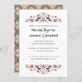 Afriana | Modern Ankara Lizard Wedding Kaart