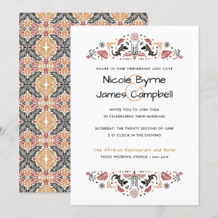 Afriana   Modern Ankara Lizard Wedding Kaart