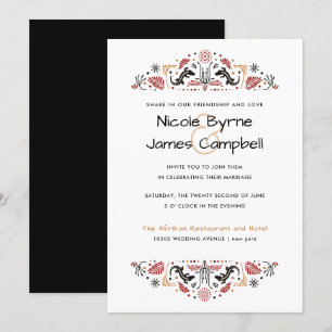 Afriana Modern Ankara Lizard Wedding Kaart