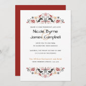 Afriana | Modern Ankara Lizard Wedding Kaart (Voorkant / Achterkant)