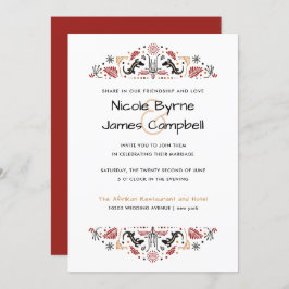 Afriana | Modern Ankara Lizard Wedding Kaart