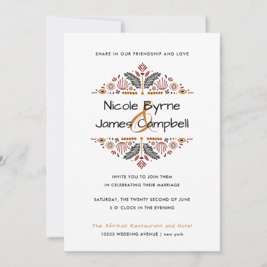 Afriana | Modern Ankara Wedding Kaart (Voorkant)