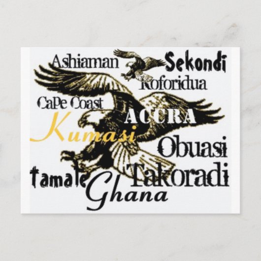 Afriankoko aangepast Ghana-briefkaart Briefkaart (Voorkant)