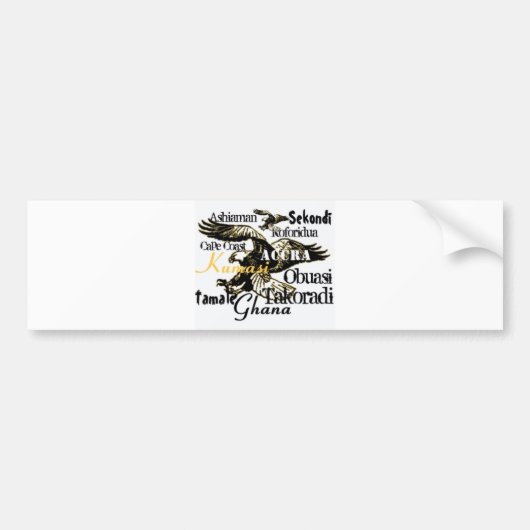 Afriankoko aangepaste Ghana-bumpersticker Bumpersticker (Voorkant)