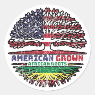 Africa African US American USA United States Tree Ronde Sticker