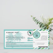 Africa Airmail Boarding Pass Wedding Kaart (Staand voorkant)