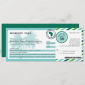 Africa Airmail Boarding Pass Wedding Kaart (Voorkant / Achterkant)